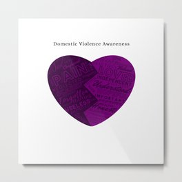 Domestic Violence Awareness Metal Print | Heart, Awareness, Illustration, Autographed, Graphite, Pattern, Concept, Signed, Domesticviolence, Pop Art 