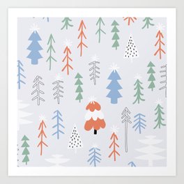 Winter wonderland in pastel confetti hues Art Print