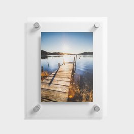 Sunburst Over Old Pier Floating Acrylic Print