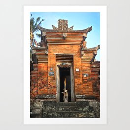 Dog in a Balinese Temple Art Print