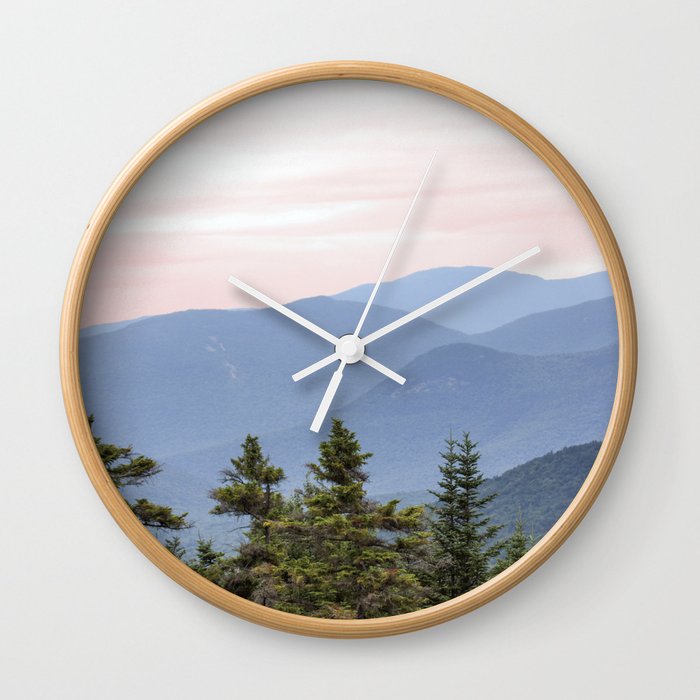 Hazy Mountains Wall Clock