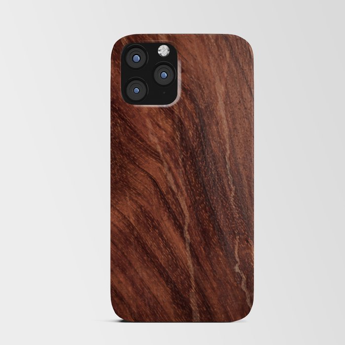 Walnut Grained Wood iPhone Card Case