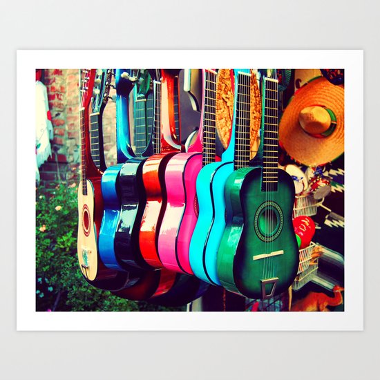 las guitarras. spanish guitars, Los Angeles photograph Art Print