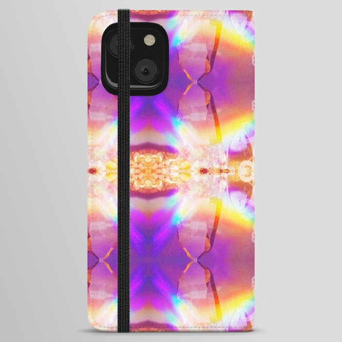 Hydro rAiNbOw Quartz Crystal Mandala Grid of Love iPhone Wallet Case