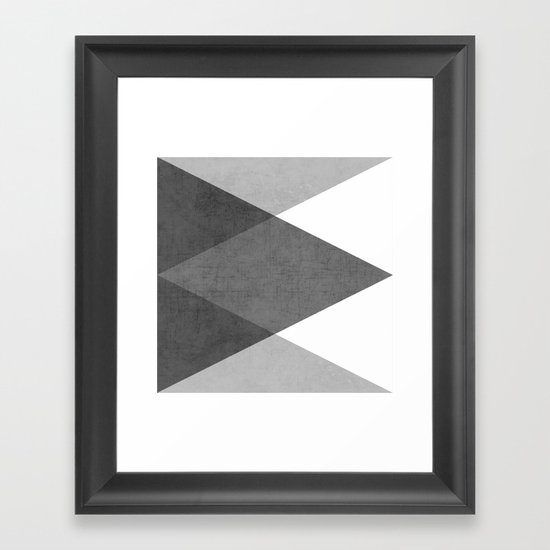 black and white triangles Framed Art Print