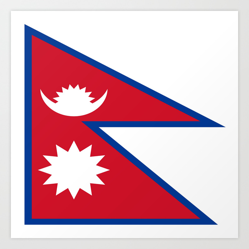 Flag Of Nepal Nepal Buddhism Nepali Nepalese India Asia Kathmandu Pokhara Tibet Art Print By Oldking Society6