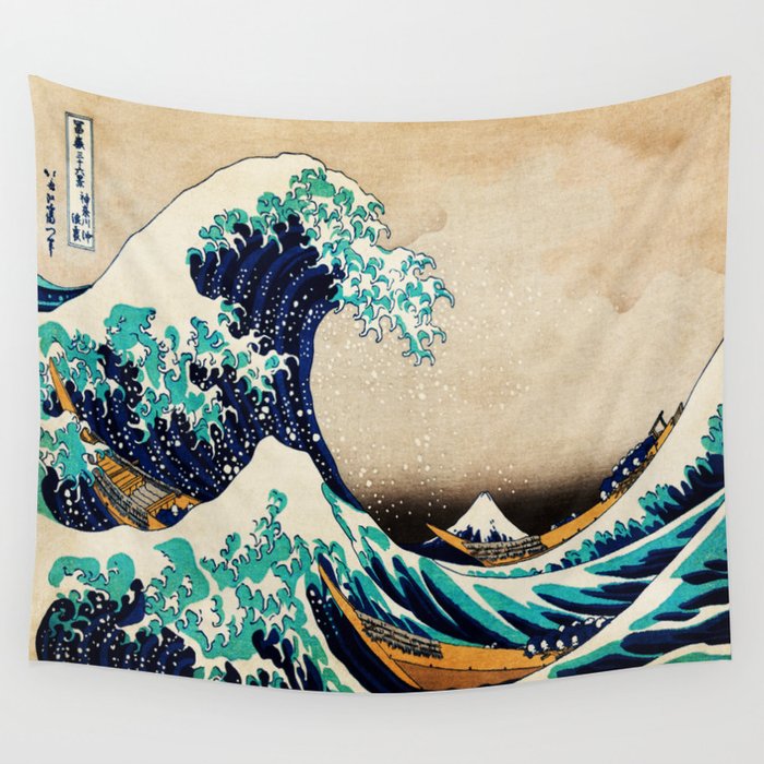 The Great Wave Off Kanagawa Traditional Japanese Landscape Wall Tapestry by CozyGuru Society6