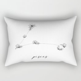 Pisces Floral Constellation Rectangular Pillow