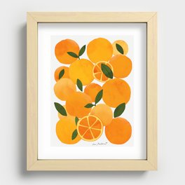 mediterranean oranges still life  Recessed Framed Print