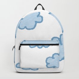 Blue Light Pastel Fluffy Clouds Background Aesthetic Style Backpack