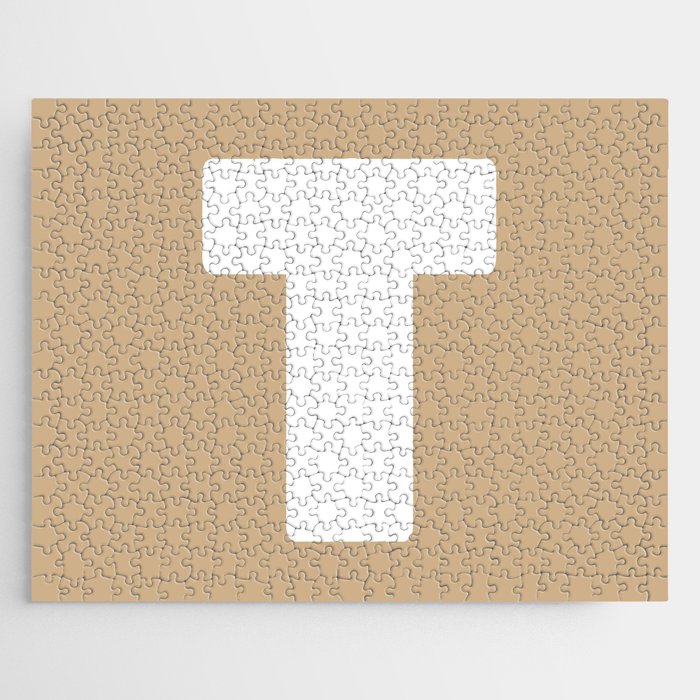 T (White & Tan Letter) Jigsaw Puzzle