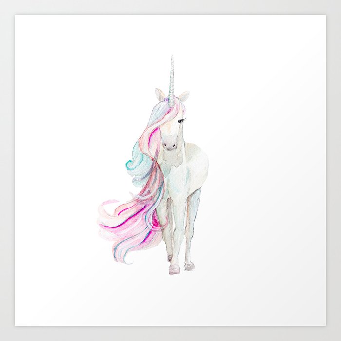 Watercolor Unicorn Kunstdrucke Watercolor Unicorn Kunstdrucke