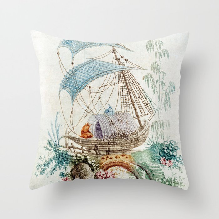 Chinoiserie Embroidery Throw Pillow