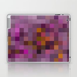 graphic design geometric pixel square pattern abstract in pink purple yellow Laptop Skin