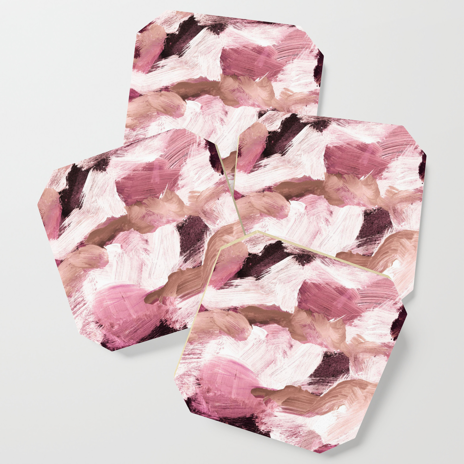 Abstract Painting Vi Coffee And Rose Coaster By Patternization