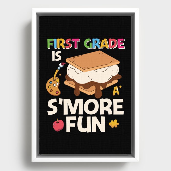 First Grade Is S'more Fun Framed Canvas