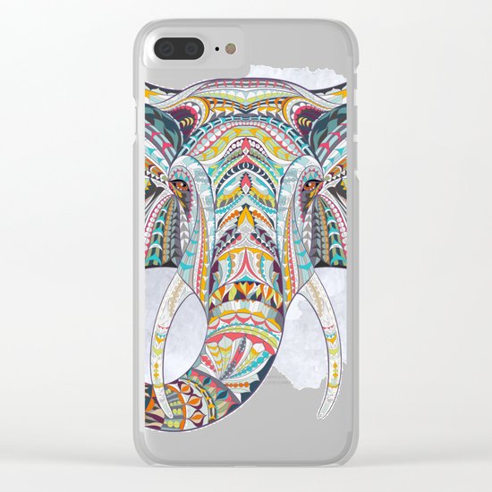 Colorful Ethnic Elephant Clear iPhone Case