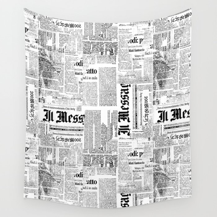 Black And White Collage Of Grunge Newspaper Fragments
