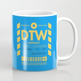 Luggage Tag D - DTW Detroit USA Coffee Mug