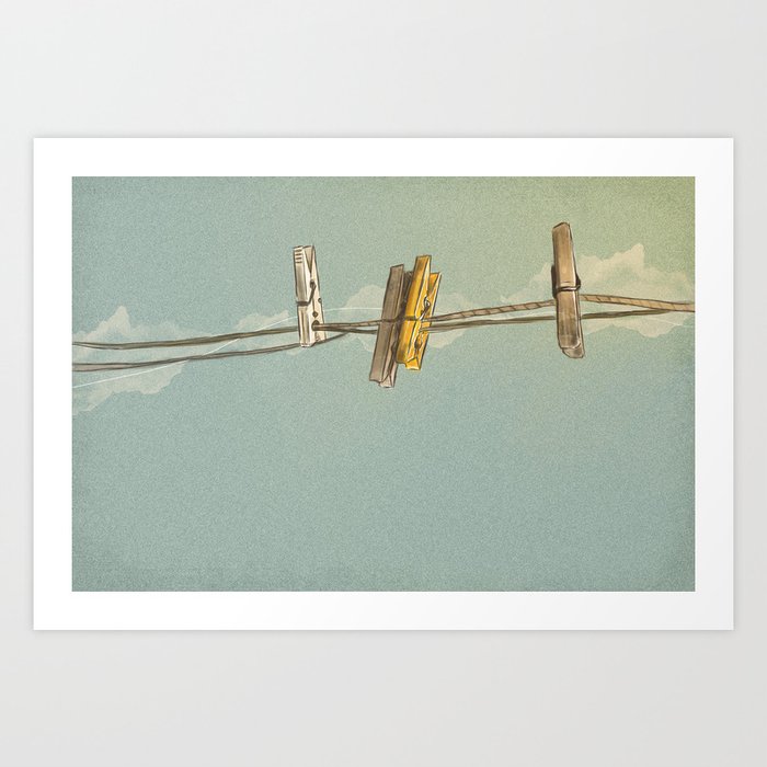 Vintage Clothespin Art Print