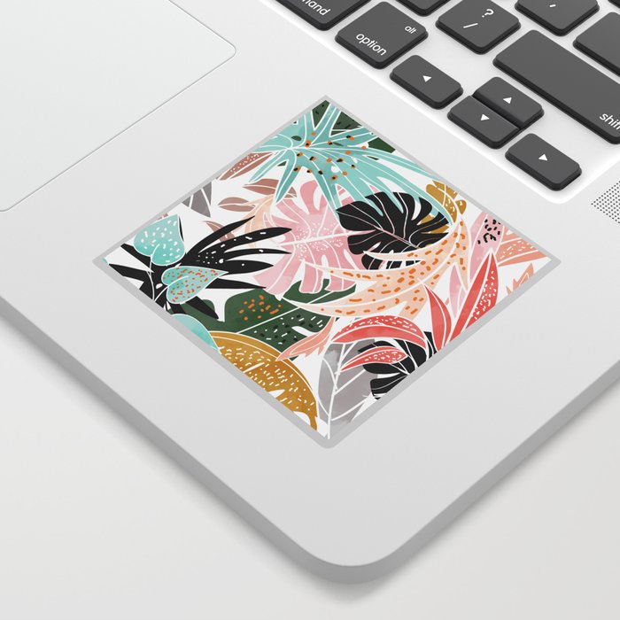 Veronica, Tropical Eclectic Bold Monstera Palm Illustration Nature Modern Colorful Jungle Sticker