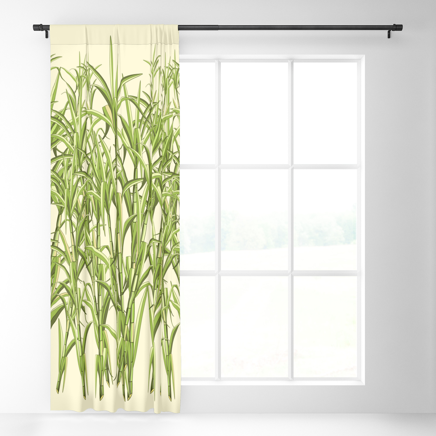 Sugar Cane Exotic Plant Pattern Blackout Curtain By Bluedarkatlem