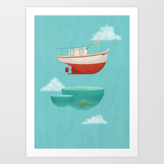Floating Boat Art Print