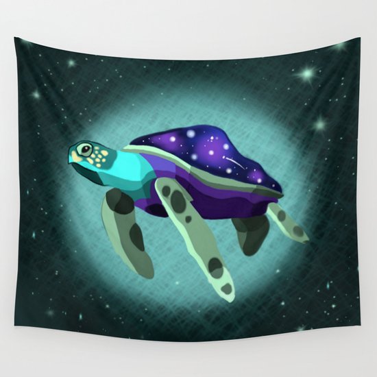 Space Turtle Wall Tapestry