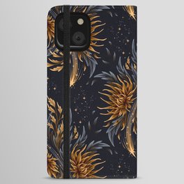 Floral Supernova - Gold Grey iPhone Wallet Case