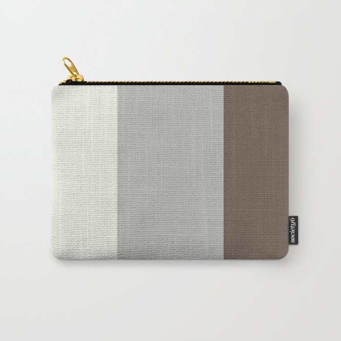 Benjamin Moore 2019 Color of Year Metropolitan, Mustang Brown, & Snowfall White Vertical Stripes Carry-All Pouch