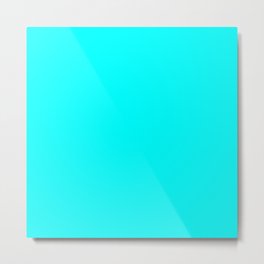 Electric Cyan - Solid color Metal Print | Pattern, Brightcyan, Graphicdesign, Electriccyan, Cyan, Basic, Minimal, Solidcolor 