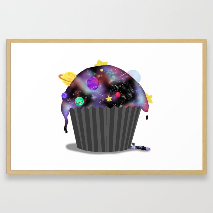 Galaxy Cupcake Framed Art Print