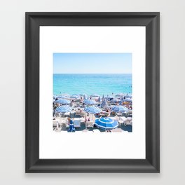 Umbrellas on the French Riviera, Nice Framed Art Print