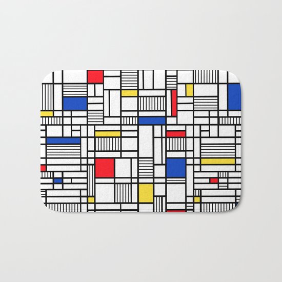 Map Lines Mond Bath Mat