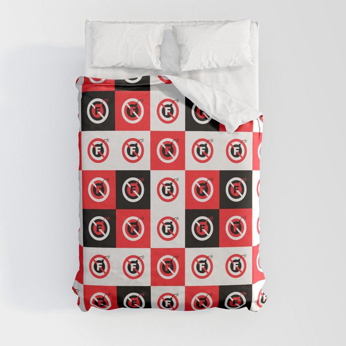 F-Bombs Prohibited, No F-bombs by Dennis Weber of ShreddyStudio Duvet Cover