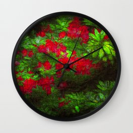 Colorful flower bush Wall Clock