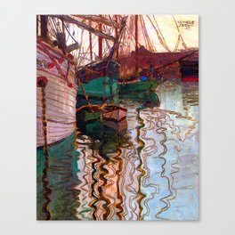 Egon Schiele Harbor of Trieste Canvas Print