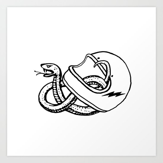 vipera b/w Art Print