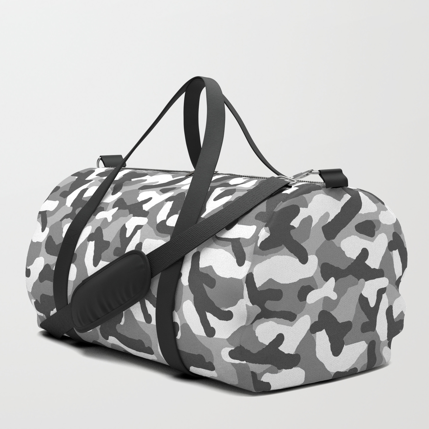 TFONE Gray Camo Camouflage Duffel Bag Sports Gym Weekend Bags with Shoe Compartmen 
