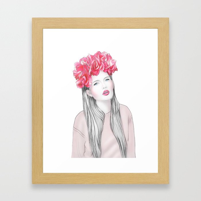 Rose girl Framed Art Print