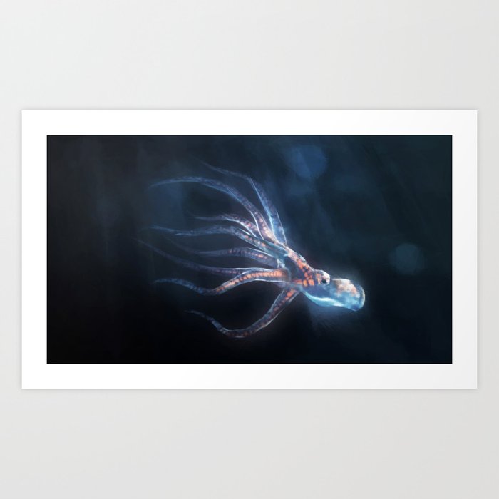 Polygon Deep Sea Octopus Art Print