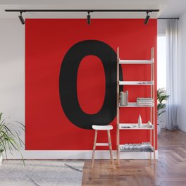 Number 0 (Black & Red) Wall Mural