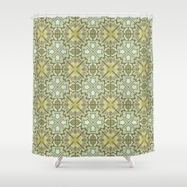 Summer yellow vintage abstract floral pattern  Shower Curtain