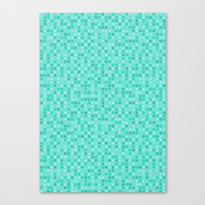 Turquoise Mid Century Modern Dots Canvas Print