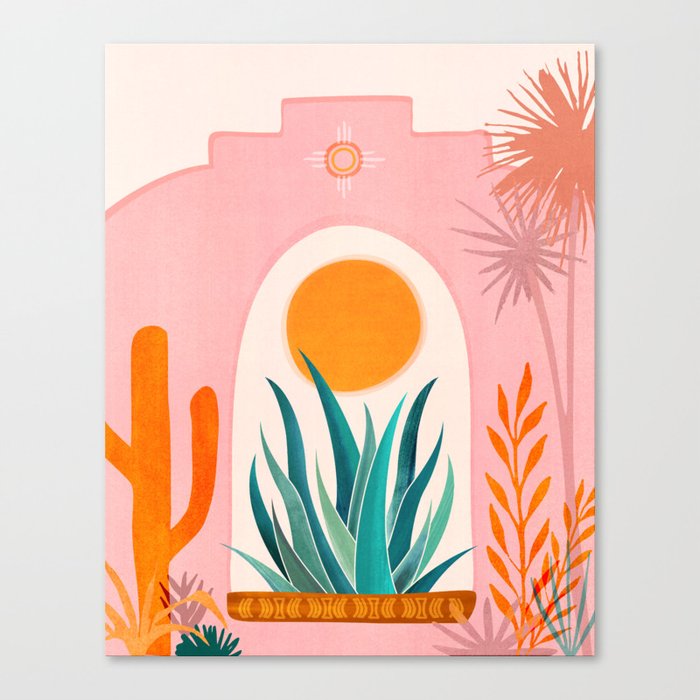 The Day Begins / Desert Garden Landscape Canvas Print