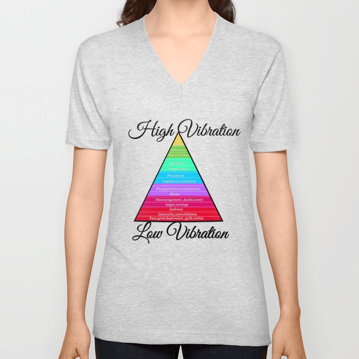 Emotional scale chart.Vibrational scale graphic  V Neck T Shirt