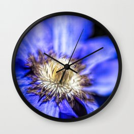 Bold Purple Clematis Wall Clock