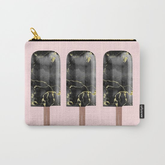 Black Marble with Gold Popsicle Carry-All Pouch