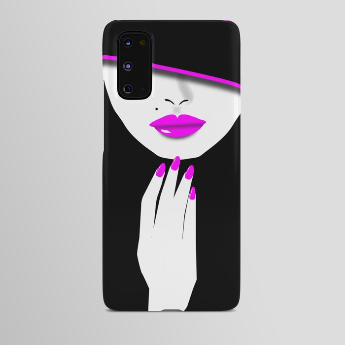Glamour Girl in Pink and Black Android Case
