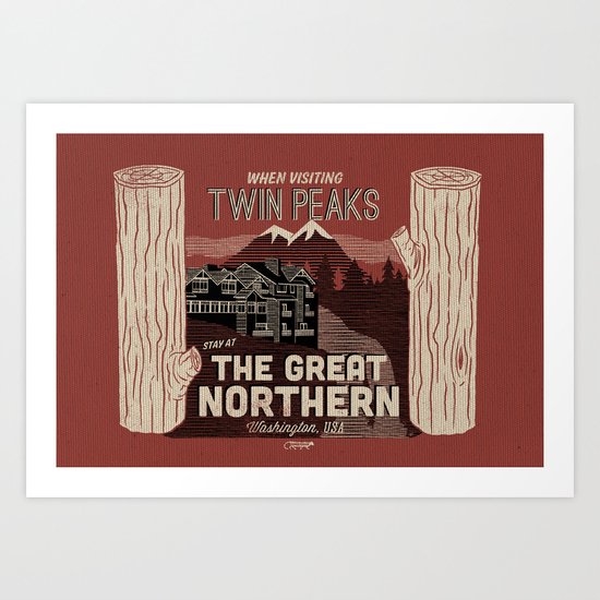 the Great Northern Hotel (Faux Canvas - rust) Art Print